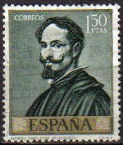 z vendido ESPAÑA 1969 1913 Sello Pintor Alonso Cano Retrato de Velazquez usado Espana Spain Espagne Spagna Spanje Spanien 